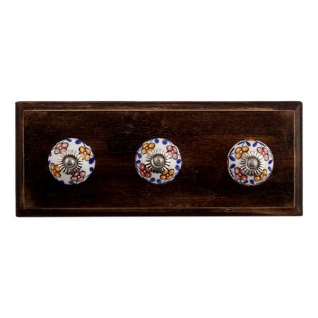 Mustard Red Tiny Ceramic Wooden Hooks